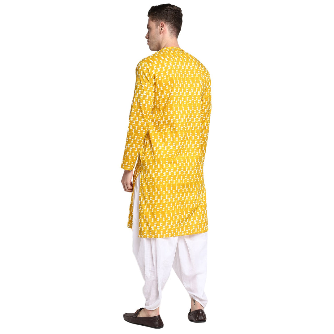 Yellow Straight pure cotton Men's Kurta